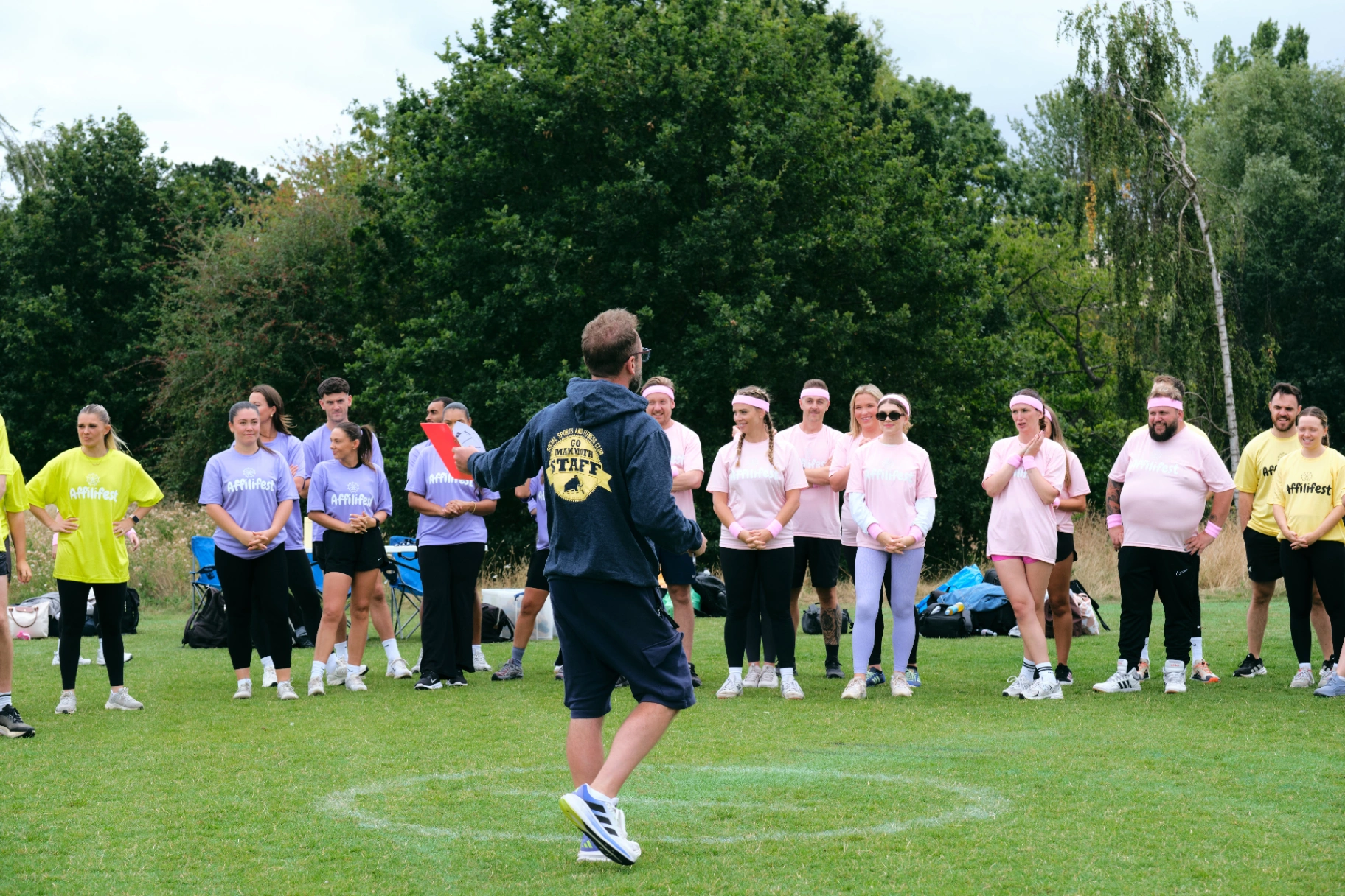 Referee briefing the teams before a game